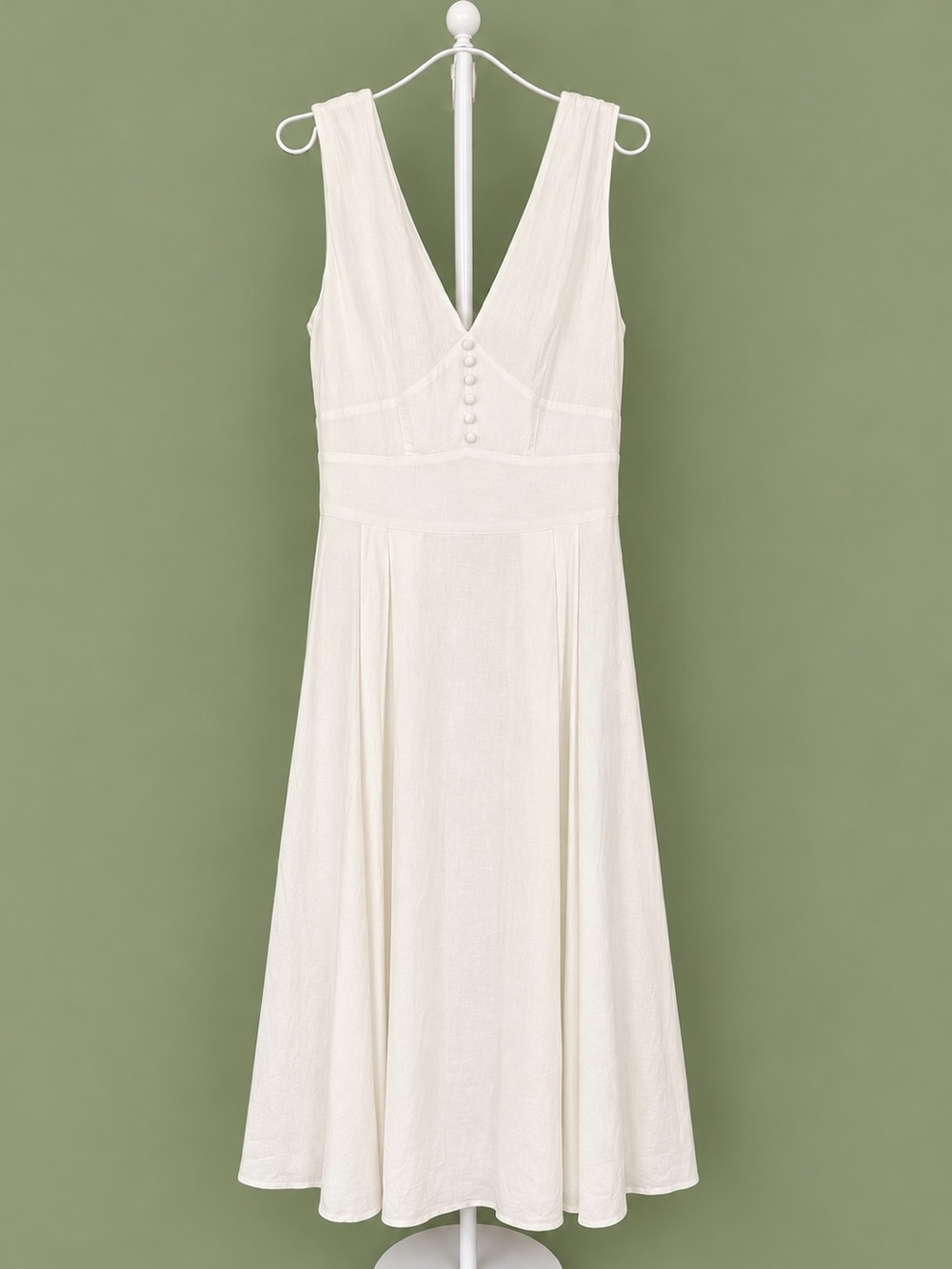 Banana Republic White Linen Blend Maxi Dress